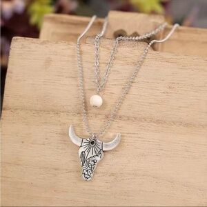 Cow head double layer necklace